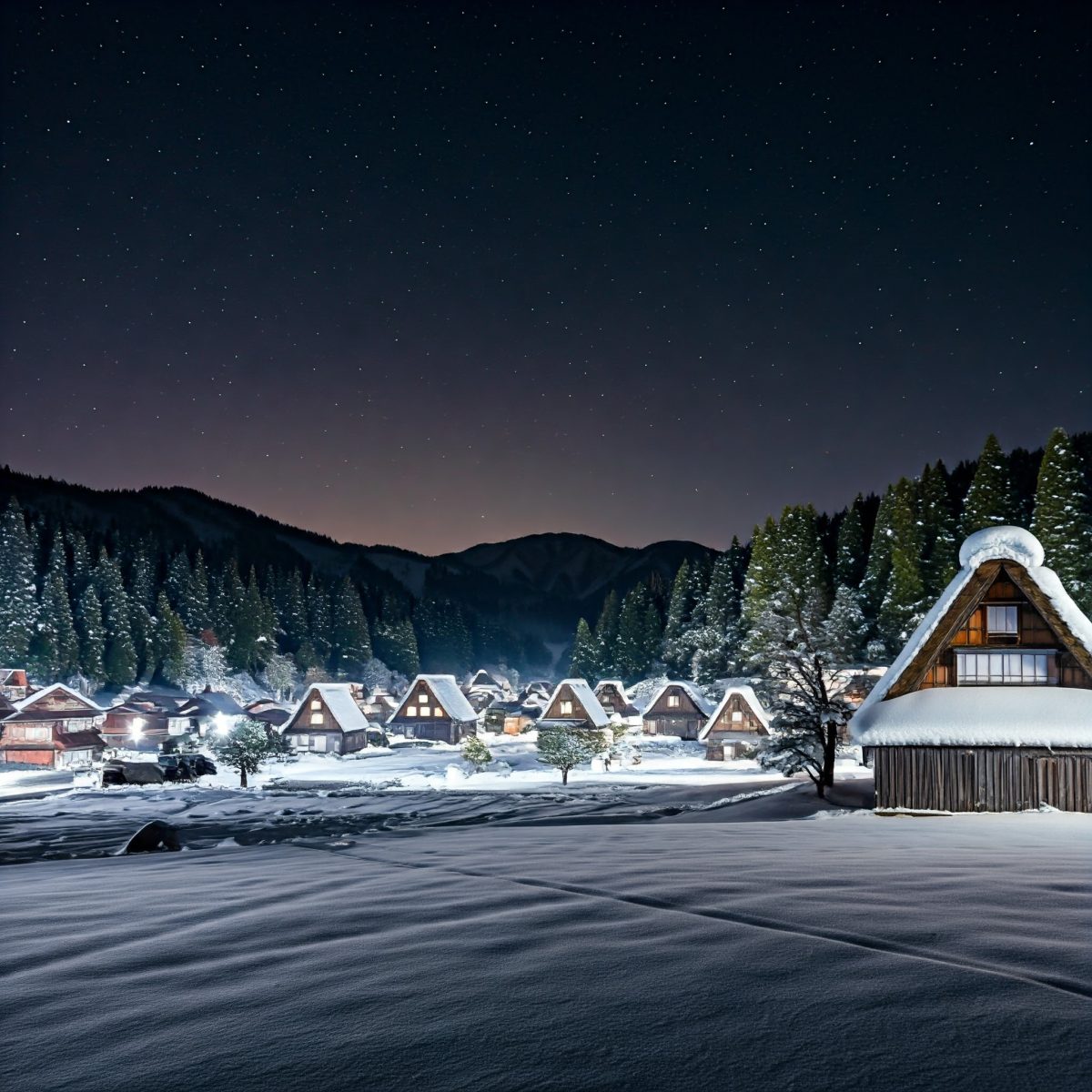 合掌村點燈